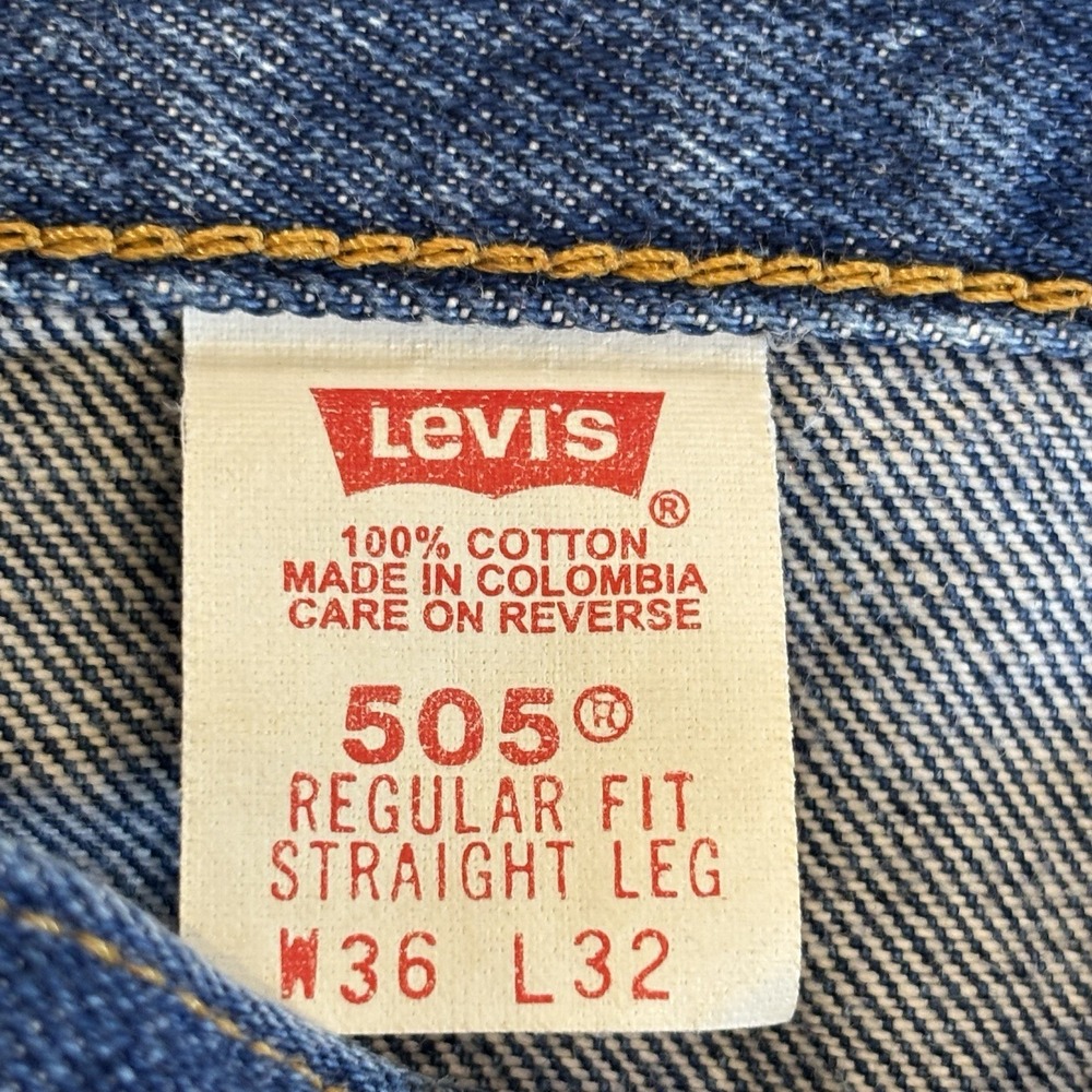 Vintage 90s Levi's 505 Jeans Men's 36x30 Straight‎ Leg Regular Fit - Picture 8 of 12
